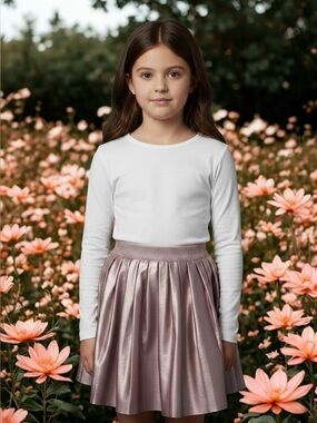 Nordstrom Pink Pleated Skirt with Sparkle Band